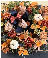 Fall Blues Wreath / silk wreath silk