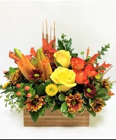 Fall Breeze Autumn Leaves Rustic Box