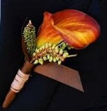 Fall Calla Boutonniere  Singel Mini Calla