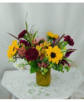 Fall-colored Vased Arrangement Designer's Choice Arrangement