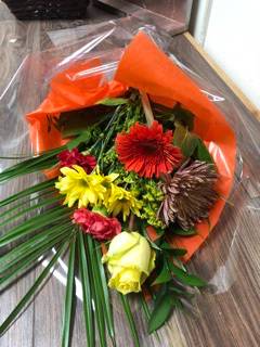 Fall cut flower bouquet wrap No vase
