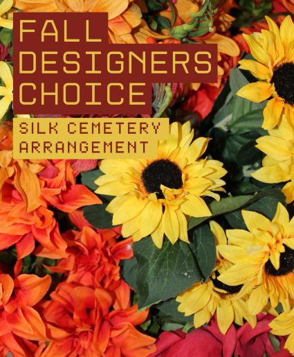 Fall Designers Choice Silk Cemetery Arrangement 