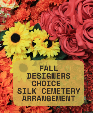 Fall Designers Choice Silk Cemetery Arrangement 