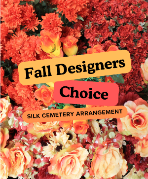 Fall Designers Choice Silk Cemetery Arrangement 