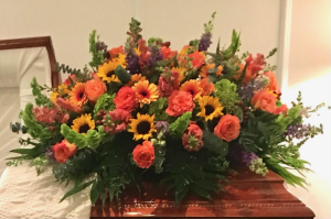 Fall Embrace 1/2 couch casket spray