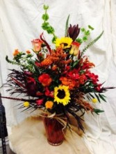 Fall Festival Garden Style Vased Arrangement