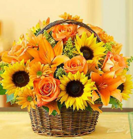 Fall Field of Flowers     FHF-131 Basket Arrangement