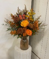 Fall Fire Fresh Vase Arrangement 