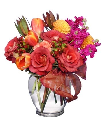FALL FLIRTATIONS Vase Arrangement in Glastonbury, CT | THE FLOWER DISTRICT