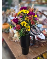 Fall Florals in a tumbler Fresh design with a no-spill tumbler
