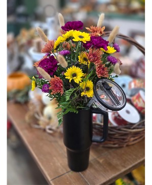 Fall Florals in a tumbler Fresh design with a no-spill tumbler