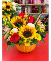 FALL FLOWERS  PUMPKIN