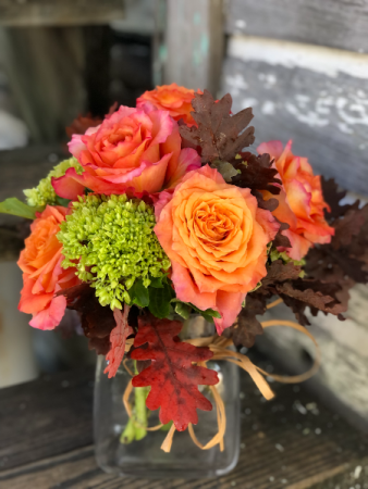 Fall Free Spirit Roses with Hydrangea Floral Arrangement