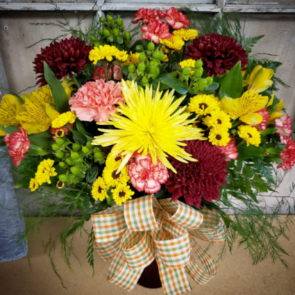 Fall Fresh Cut In Fall Colored vase Fresh Flowers Fall