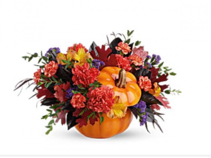 Fall harvest Ceramic keepsake pumpkin 