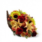 Fall Harvest Cornucopia Arrangement