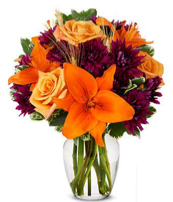 Fall Harvest  Fresh mixed colorful flowers 