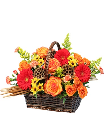 Fall In Flowers Basket Arrangement in Winnipeg, MB | FLOWERS ON REGENT