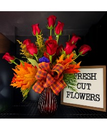 Fall in Love Roses  vase