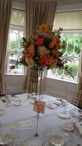 fall in love  tall fall wedding centerpice