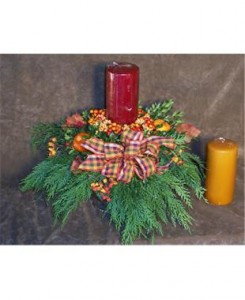 Fall Pillar Candle Centerpiece 