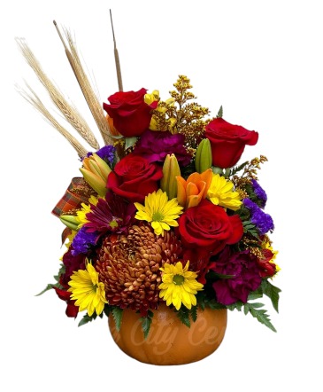 Fall Sensation orange pumpkin in Sun City Center, FL | SUN CITY CENTER FLOWERS AND GIFTS