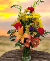 Fall Sky Colors FHF-F694 Fresh Flower Arrangement 