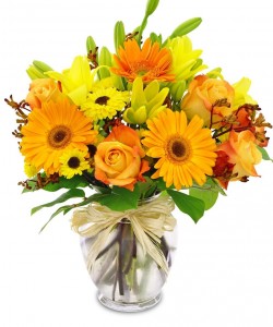 Tropical Sunset Bouquet Vase Arrangement