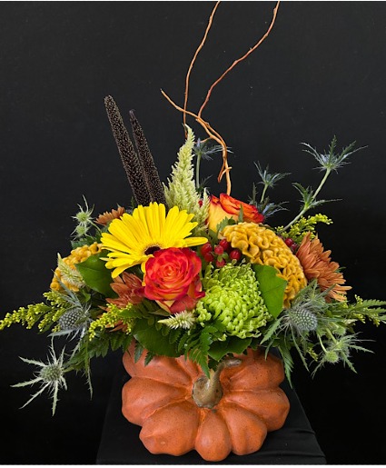 Fall Wishes Orange Pumpkin Ceramic Pumpkin