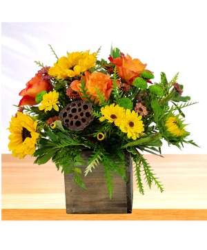 Harvest  Wooden Box Arrangement