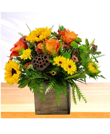 Harvest  Wooden Box Arrangement