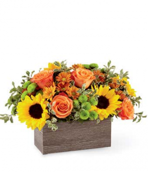 FALL WOODEN BOX ARRANGEMENT FALL/THANKSGIVING