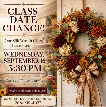 Fall Wreath Class  in Eagle, ID | Hope Blooms Flowers & Things
