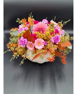 Falling for Autumn pumpkin arrangement  fresh pumpkin