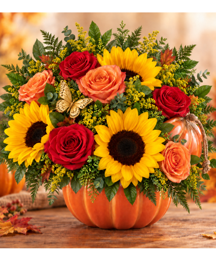 Falling for You Pumpkin Call Us for Faster Service & Daily Specials: (915) 303-8500 Text Us to Order Anytime: (915) 505-3708 Your trusted source for Flowers & Delivery in El Paso TX 