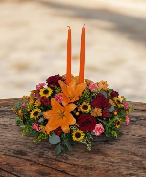 Family Tidings Bouquet FHF-F0820 Floral Centerpiece with Candles