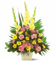 Fan Shape in Mâché Funeral Arrangement