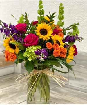 Farmer’s Market Blooms  Clear Glass 