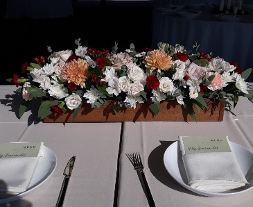 farmhouse box centerpiece in Cleveland, GA | Artistic Florist