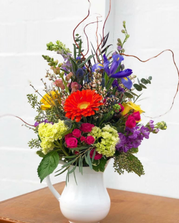 Farmhouse Fresh Pitcher Arrangement