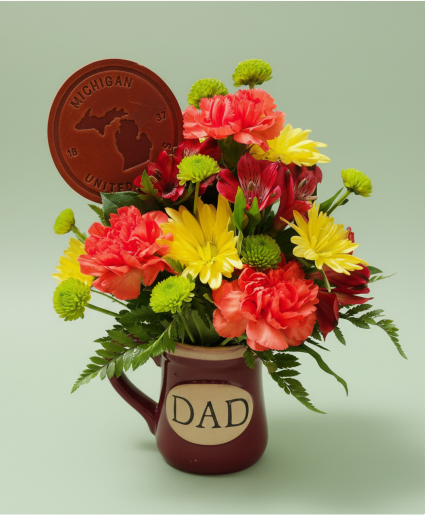 Fathers Day  Mug Arrangement and Leather Coaster