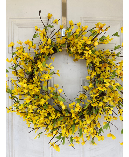 Faux Forsythia Wreath Faux Wreath
