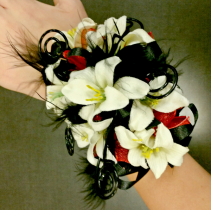 Feathery Fun  Wrist Corsage