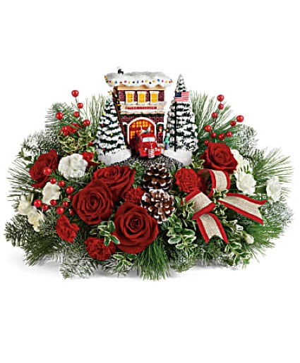 FESTIVE FIRE STATION CHRISTMAS ARRANGEMENT