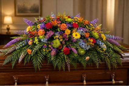 Fields of Flowers Casket Piece