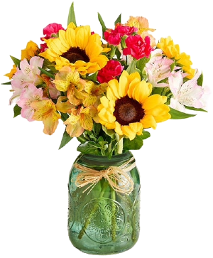 Fields Of Gold Mason Jar Bouquet