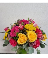 Fiery hot pink and yellow  Any occasion 