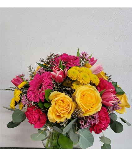 Fiery hot pink and yellow  Any occasion 