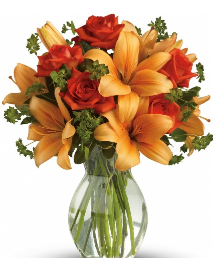 Fiery Orange Blooms Arrangement  