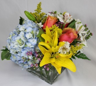 Fiery Spring Cube Floral Arrangement in Saint Simons Island, GA | A COURTYARD FLORIST
